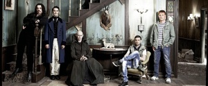 Vampires Vlad, Viago, Petyr, and their human nerd Stu.