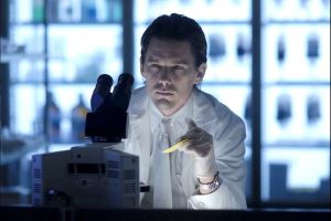 Vampire scientist Edward Dalton researches for a blood surrogate (Tiberius Film)